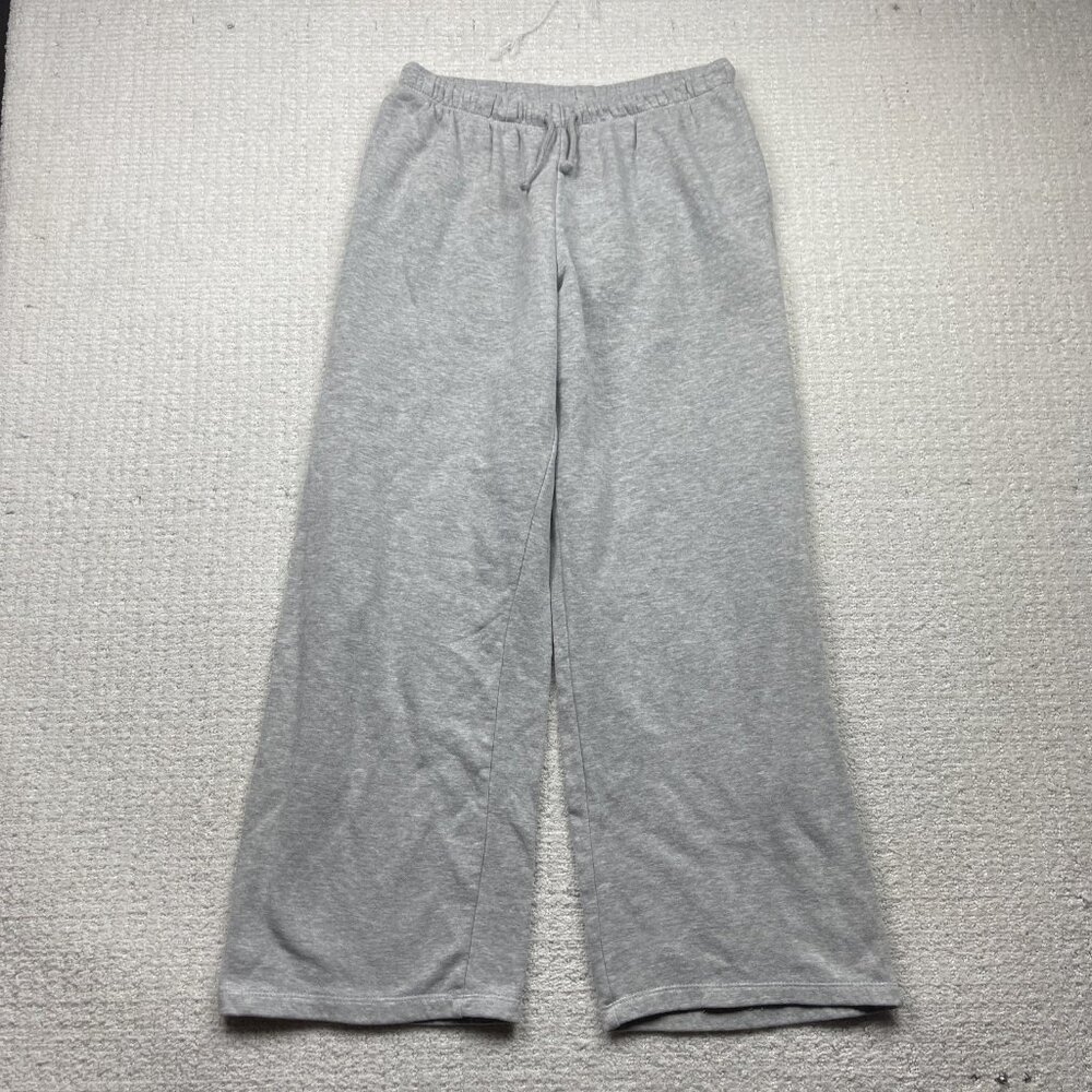 Y2K H&M Divided Grey Sweatpants Baggy Wide Leg Joggers Lounge Chill Soft Size M